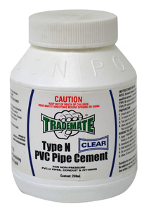 Trademate PIPE CEMENT PVC CLEAR TYPE N 250ML