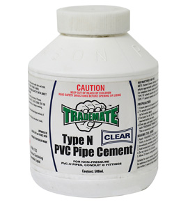 Trademate PIPE CEMENT PVC CLEAR TYPE N 500ML